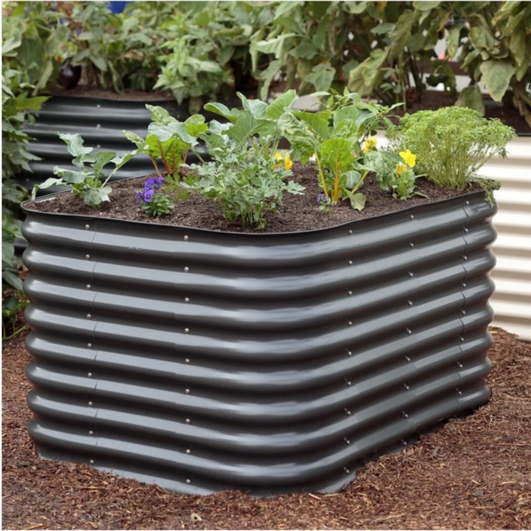 Small Raised Garden Bed – Birdies – 29″ Tall – Mist Green